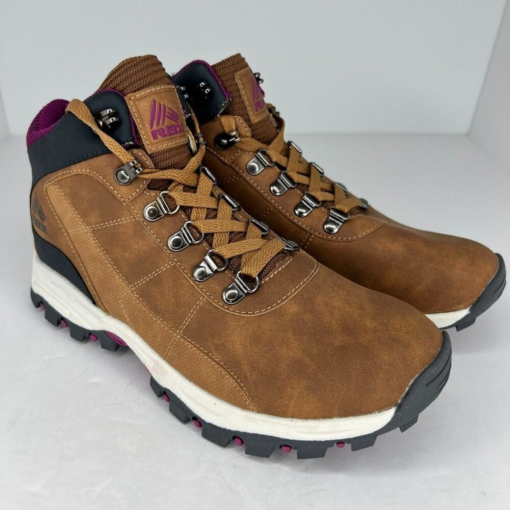 RBX Womens EF9037 Turbo Brown Black Synthetic Lace Up Size 10 Hiking Boots - Picture 2 of 9